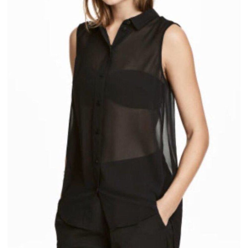 H&M Sheer Black Blouse - size small